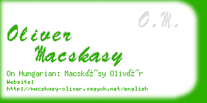 oliver macskasy business card